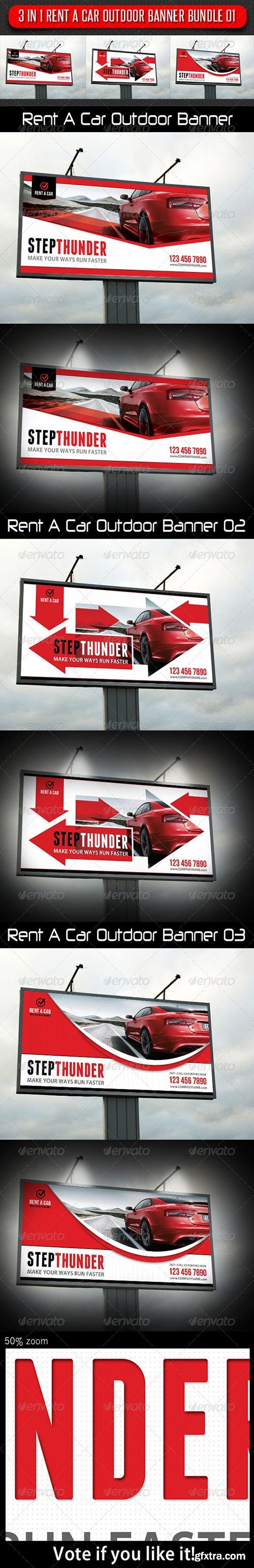 GraphicRiver - 3 in 1 Rent A Car Outdoor Banner Bundle 01