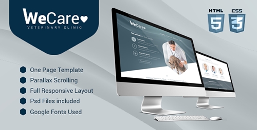 ThemeForest - Wecare Veterinary Clinic - Parallax Landing Page - RIP