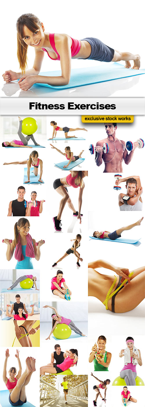 Fitness Exercises - 25x JPEGs