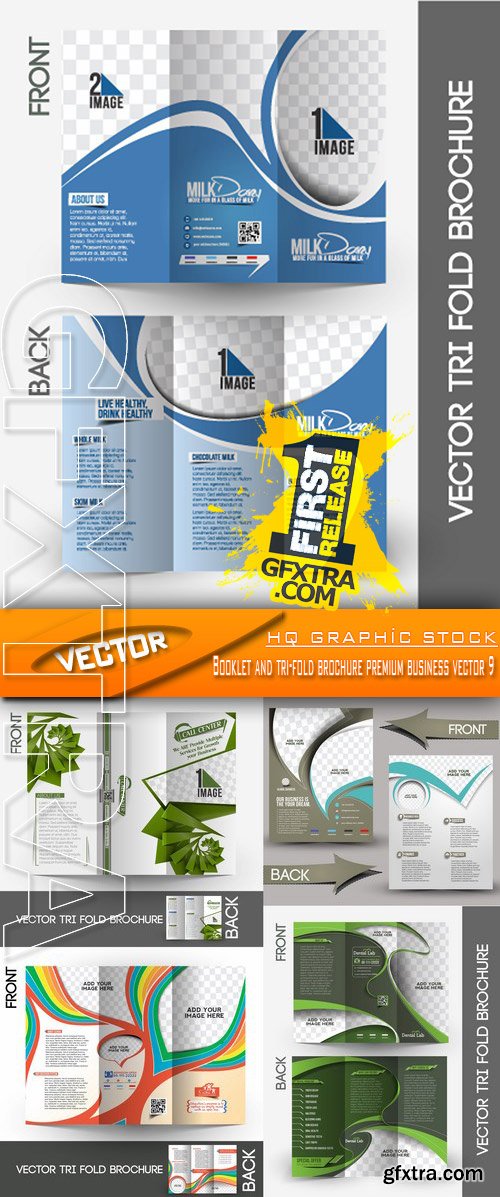 Stock Vector - Booklet and tri-fold brochure premium business vector 9