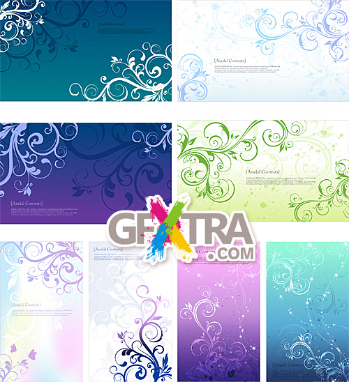 Decorative backgrounds with floral swirls