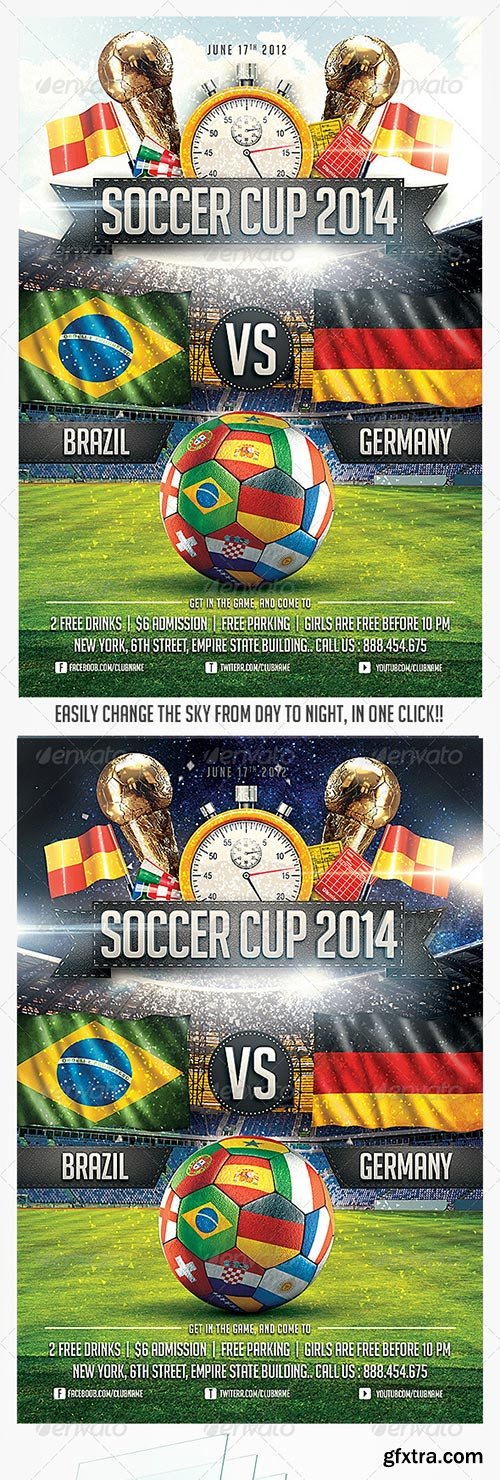 GraphicRiver - Soccer Cup 2014 party Flyer