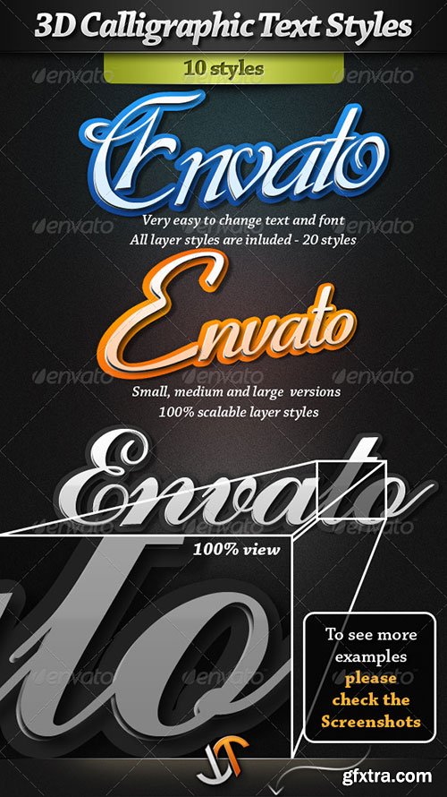 Graphicriver - 3D Calligraphic Text Styles