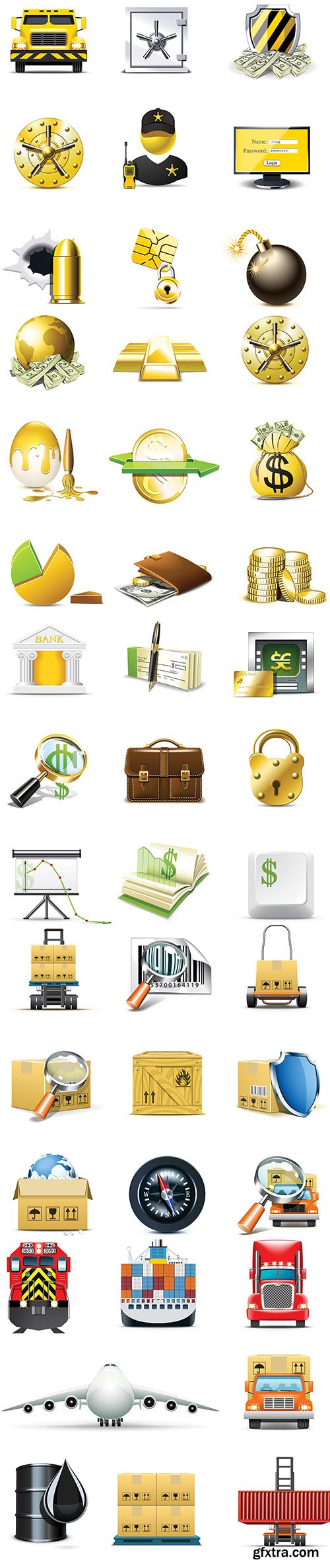 Banking & Cargo Icons 5xEPS