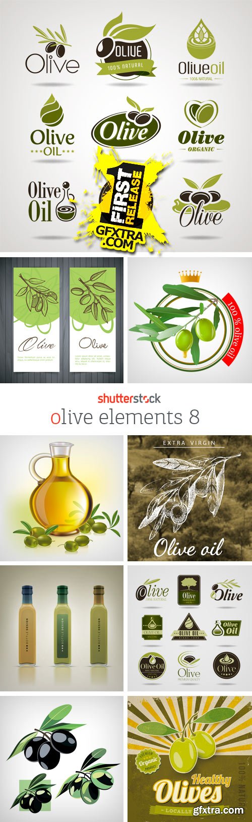 Collections of Olive Elements 8, 25xEPS