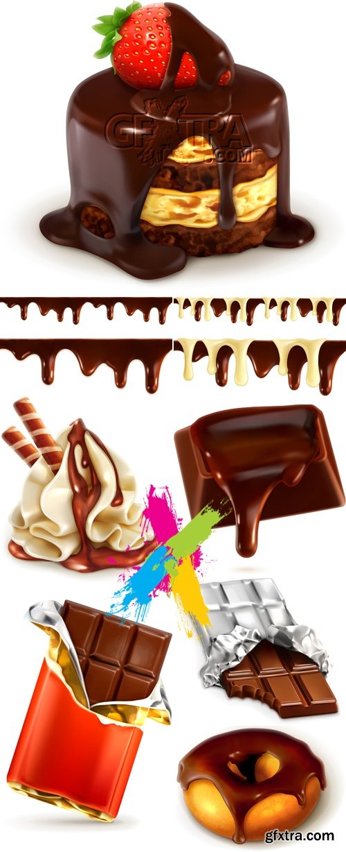 Realistic Chocolate Dessert Vector