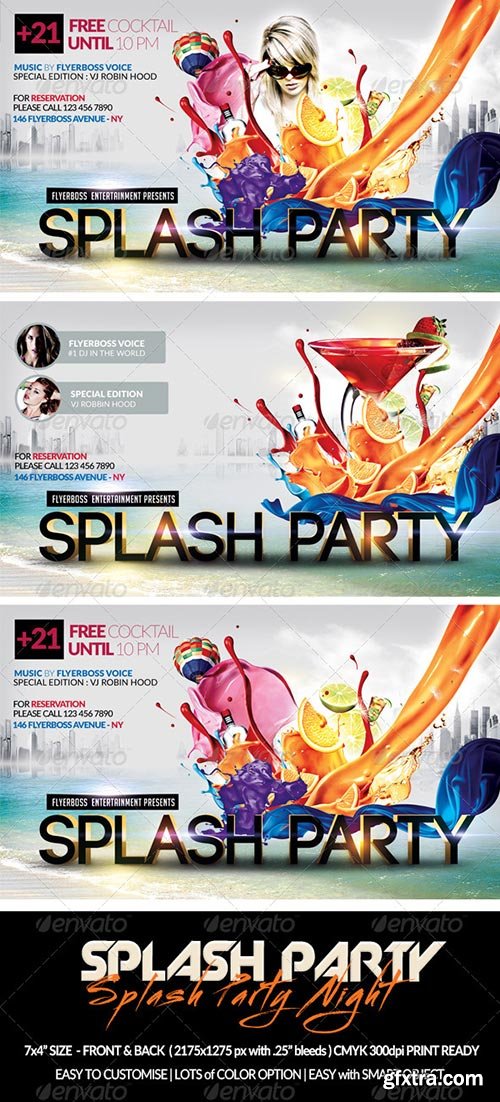 GraphicRiver - Splash Party Flyer-Front & Back