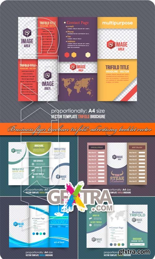 Business flyer brochure tri fold advertising booklet vector
