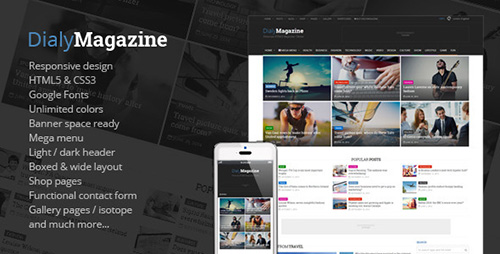 ThemeForest - DialyMagazine - Clean & Flat Magazine HTML - RIP