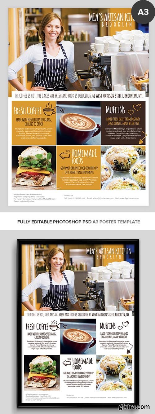 A3 Coffee Shop Poster Template