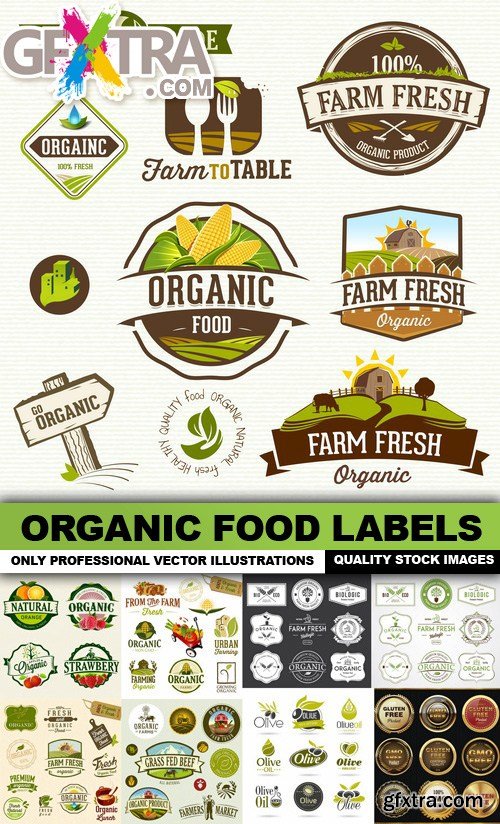 Organic Food Labels 25xEPS