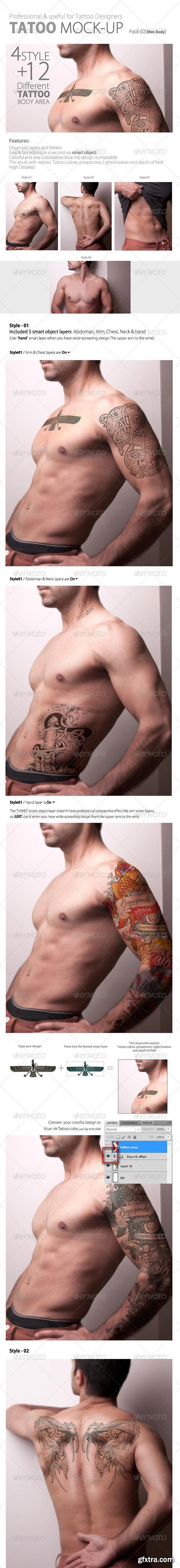 GraphicRiver - Tattoo Mock up Pack02 Men Body