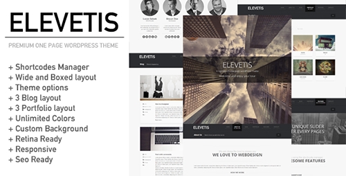 ThemeForest - Elevetis v1.6 - Premium One Page WordPress Theme