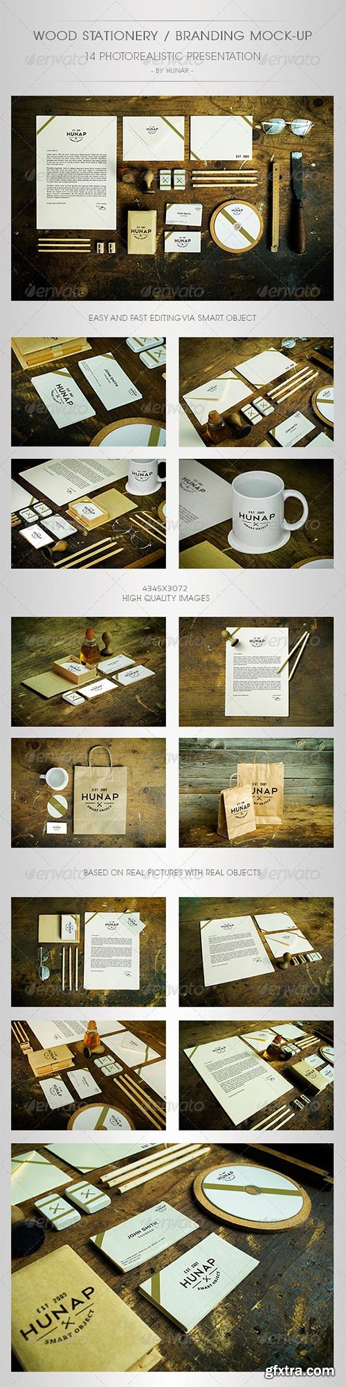 GraphicRiver - Wood Stationery / Branding Mock-Up