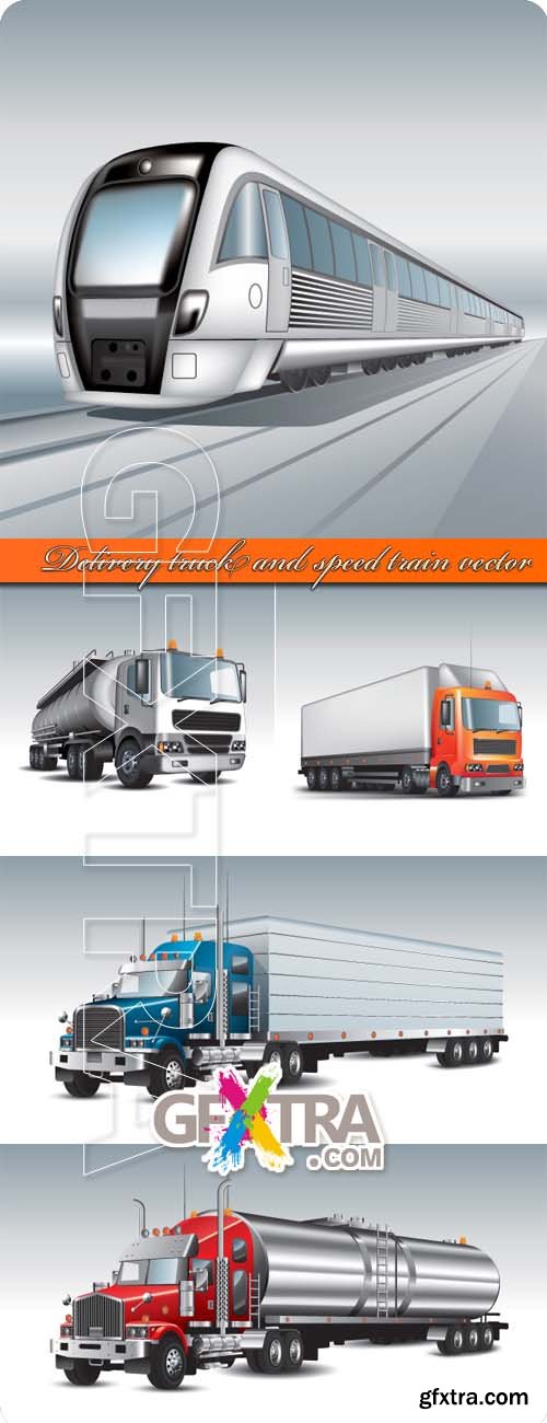 Delivery truck and speed train vector