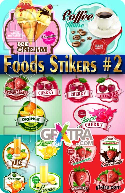Labels for food #2 - Stock Vector