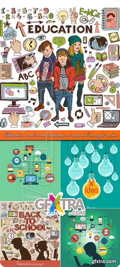 Education and communication network concept vector