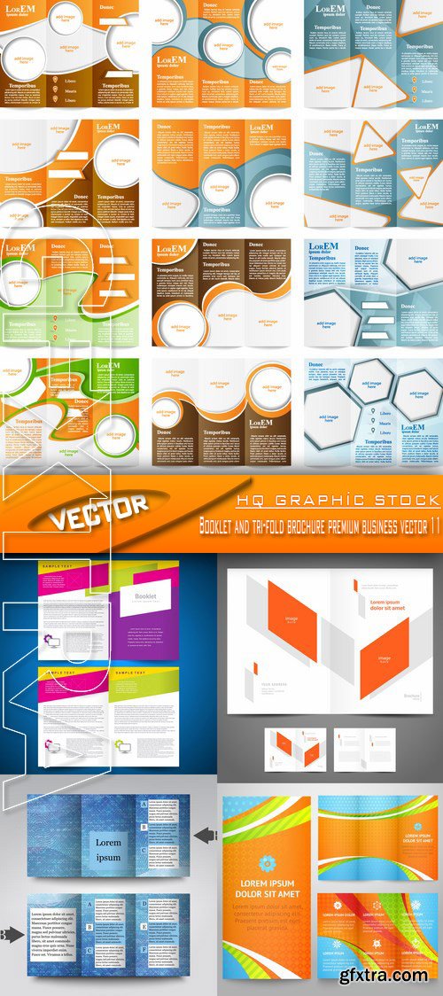 Stock Vector - Booklet and tri-fold brochure premium business vector 11