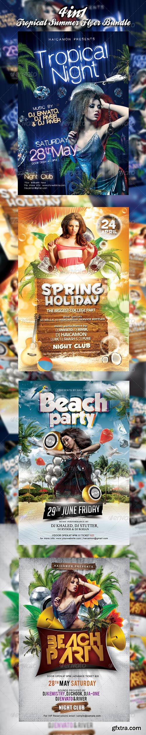 GraphicRiver - Tropical Summer Party Flyer Bundle