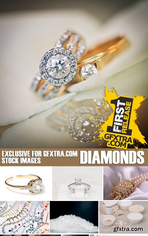Stock Photos - Diamonds, jewelry, bijouterie, 25xJPG