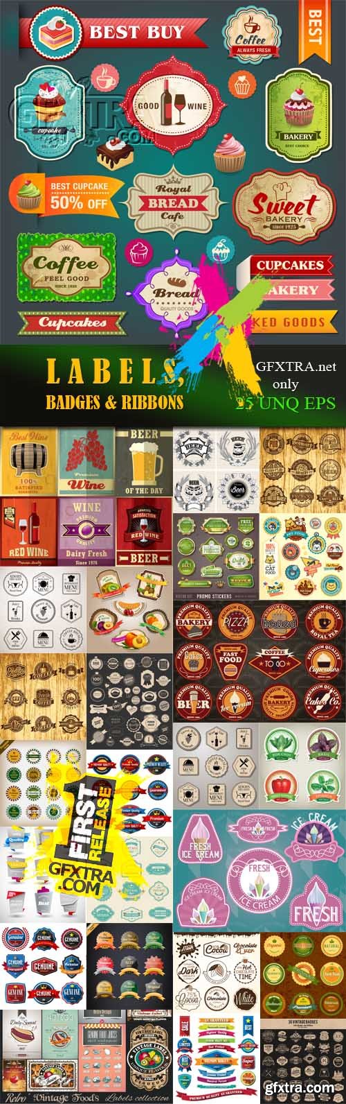 Labels, Badges & Ribbons 25xEPS