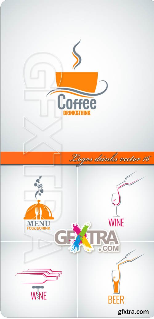 Logos drinks vector 16