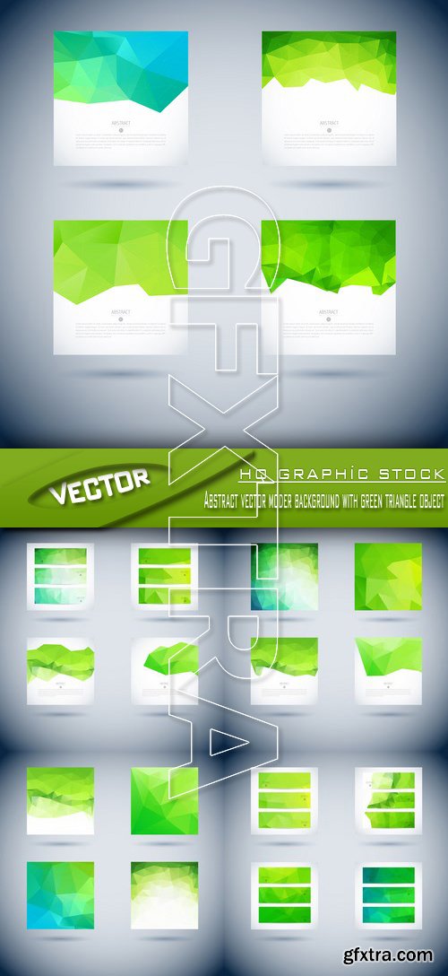 Stock Vector - Abstract vector moder background with green triangle object