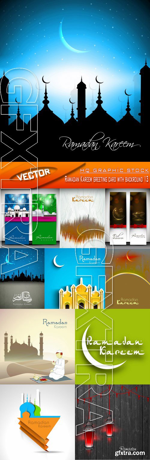 Stock Vector - Ramadan Kareem greeting card with backround 13
