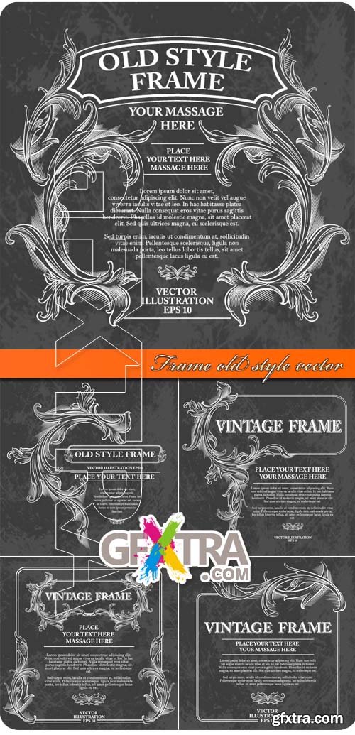 Frame old style vector