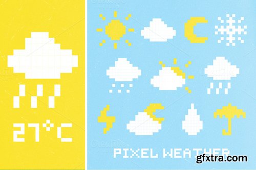 Pixel Weather Icon Set