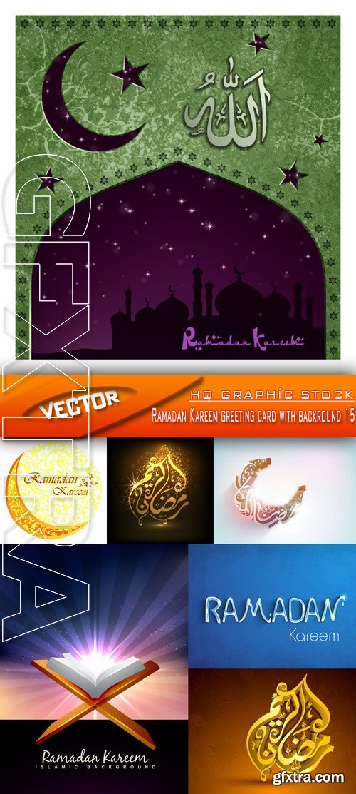 Stock Vector - Ramadan Kareem greeting card with backround 15