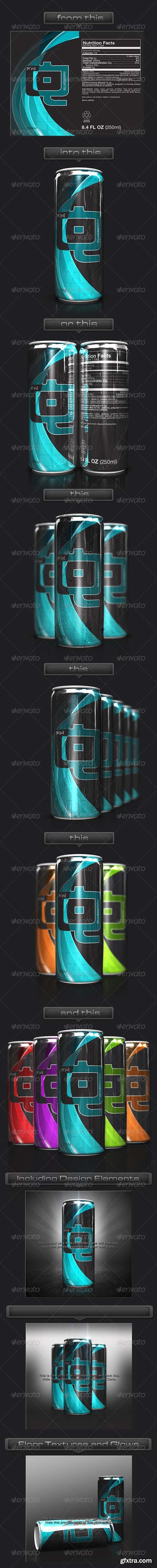 GraphicRiver - 3D Energy Drink Soda Can Mockup 3526465
