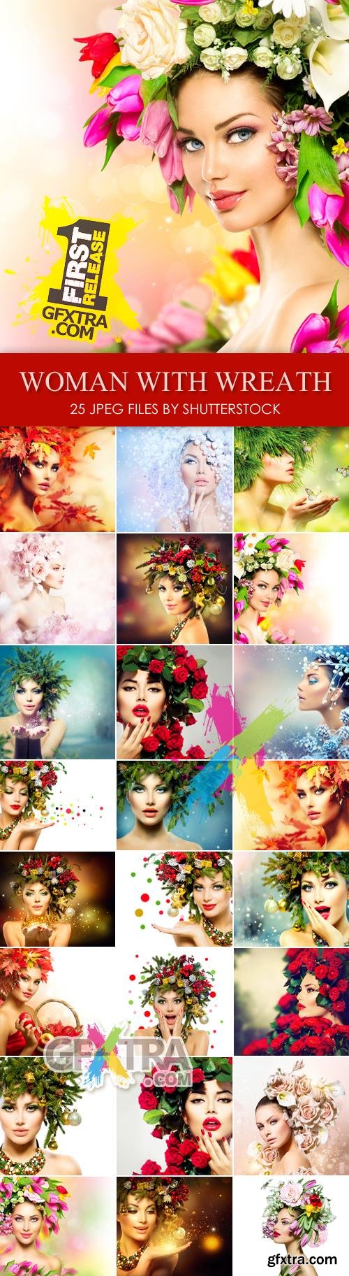 Stock Photo - Woman with Wreath on Her Head 25xJPG
