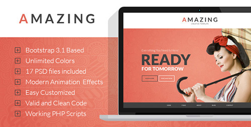 ThemeForest - Amazing - Onepage&Multipage Parallax HTML Template - RIP