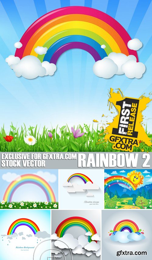 Stock Vectors - Rainbow 2, 25xEPS