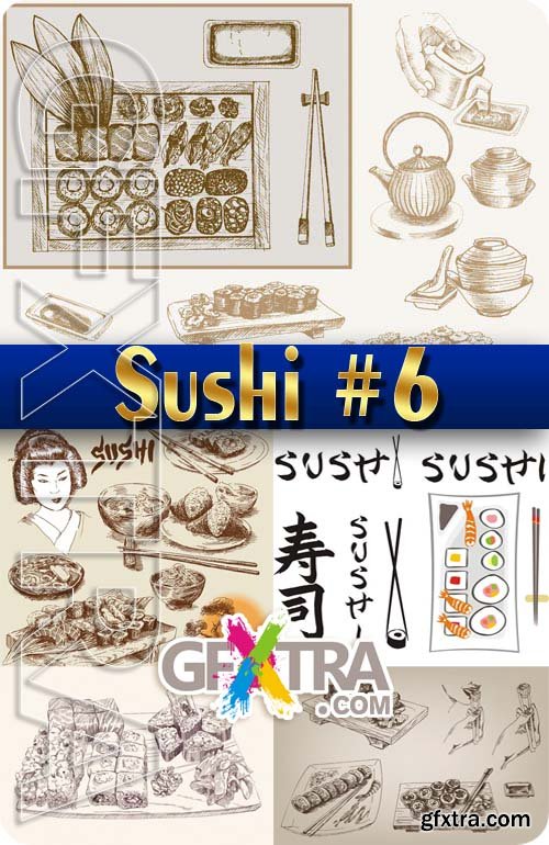 Sushi Menu #6 - Stock Vector