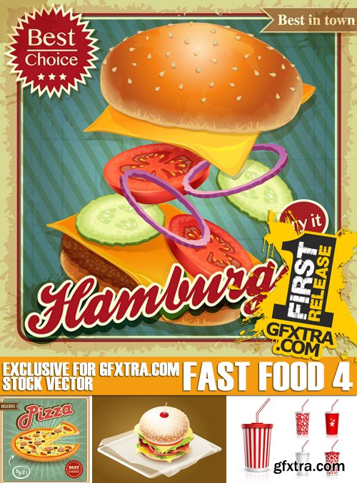 Stock Vectors - Fast Food 4, 25xEPS