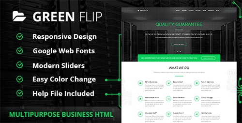 ThemeForest - Green Flip - One Page Theme Bootstrap 3 - RIP