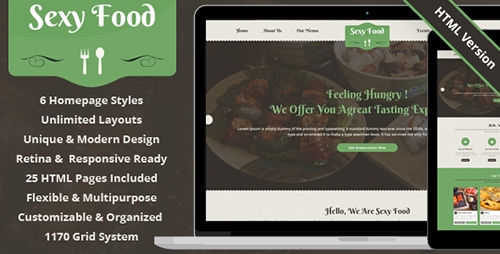 ThemeForest - Sexy Food - Food & Restaurant HTML Template - RIP