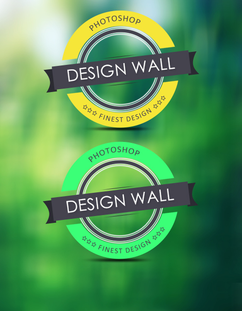 PSD Web Design - Colorful Badge Design Set