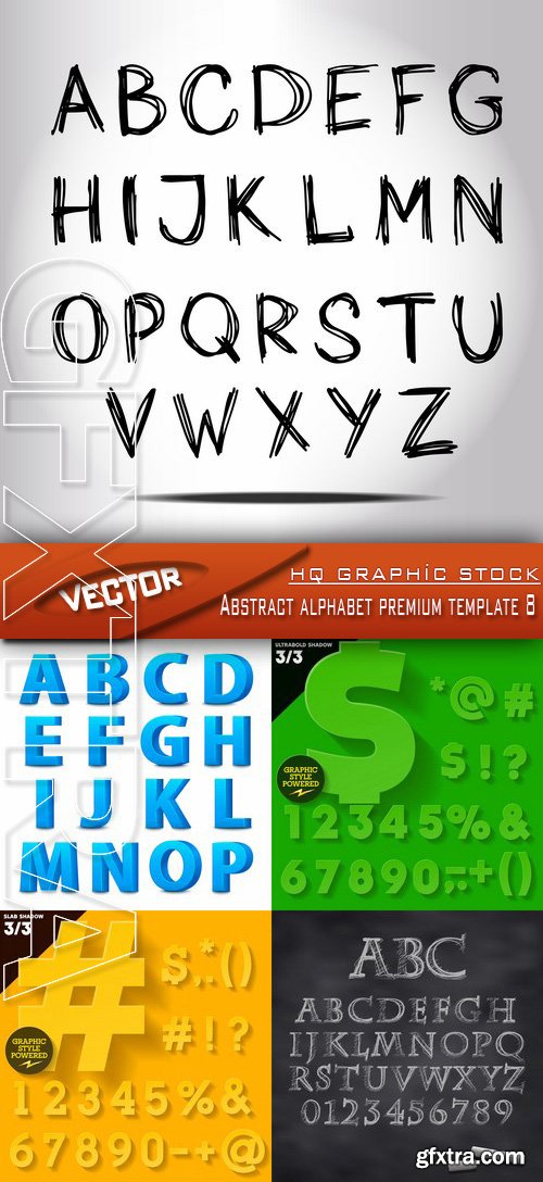 Stock Vector - Abstract alphabet premium template 8