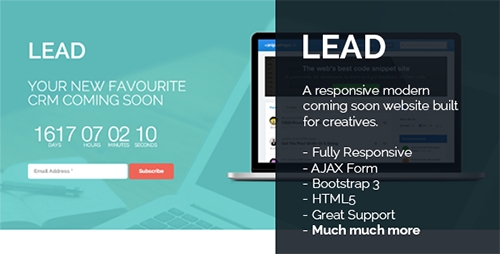 ThemeForest - Lead - Responsive Countdown Clock Landing Page - FULL