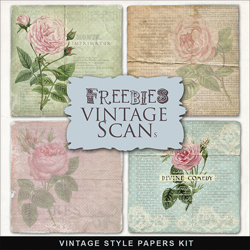Textures - Vintage Style Papers With Roses