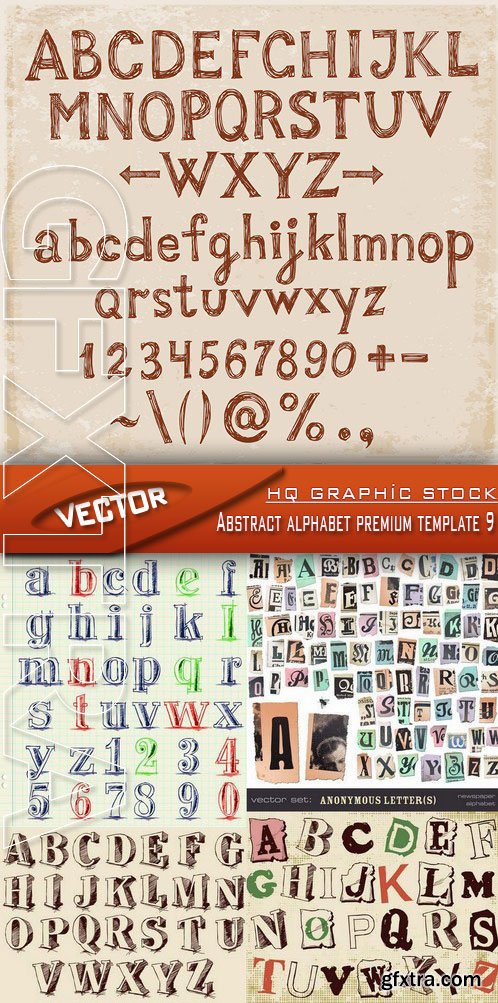 Stock Vector - Abstract alphabet premium template 9