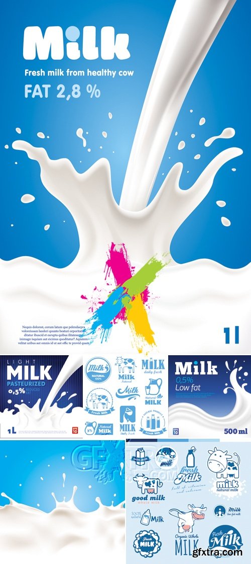 Splashing Milk Backgrounds Vector