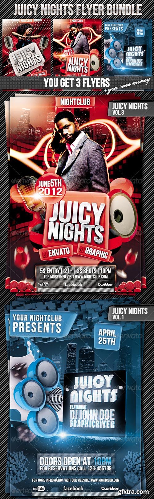 GraphicRiver - Juicy Nights Flyer Template Bundle