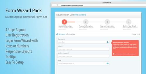 CodeCanyon - Responsive Login, Sign Up and Payment Form Wizard
