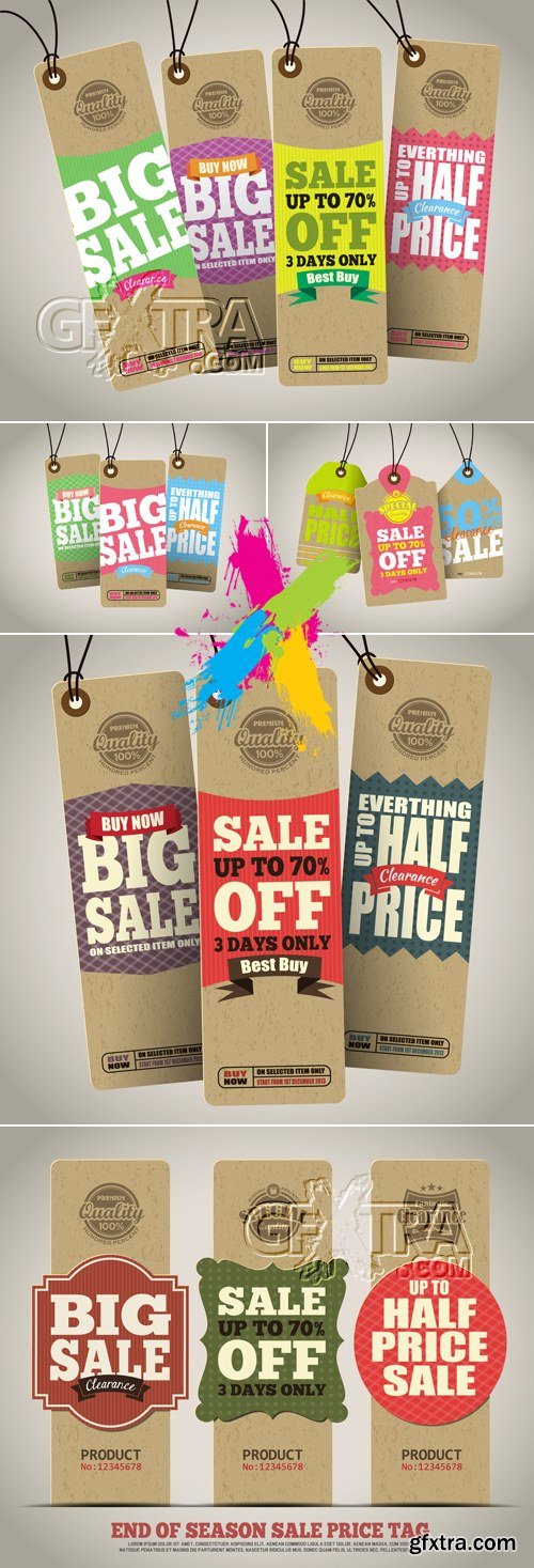 Sale Paper Price Tags Vector