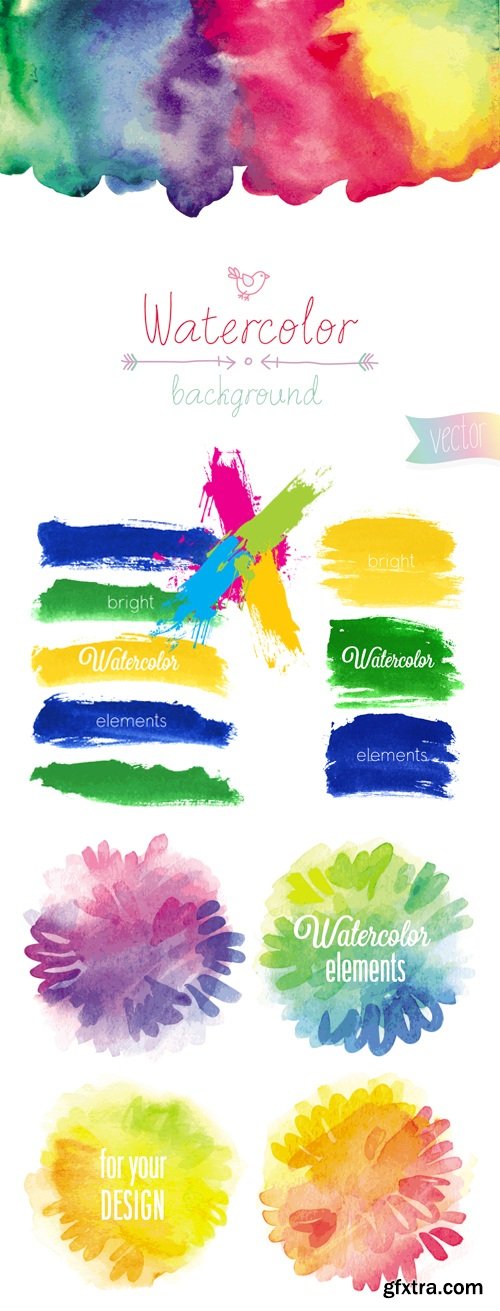 Watercolor Banners & Backgrounds Vector