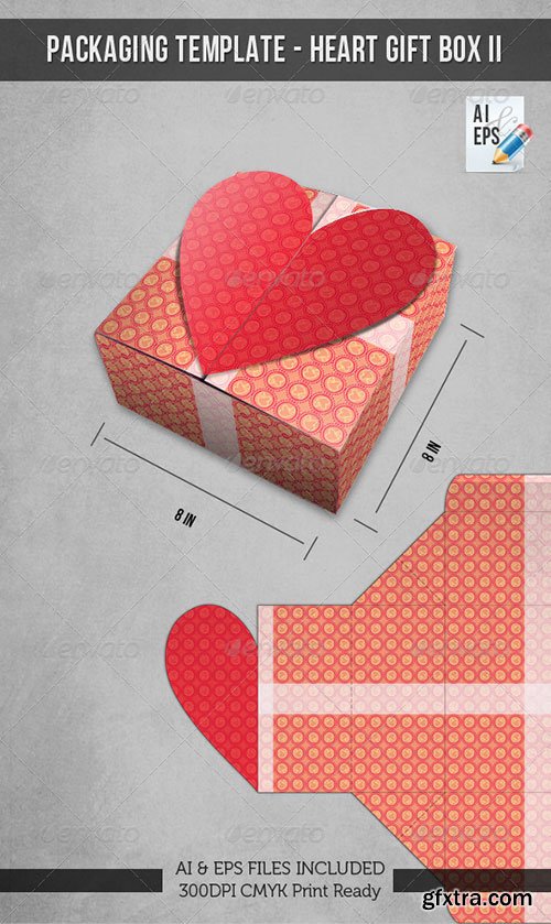 GraphicRiver - Packaging Template - Heart Gift Box II
